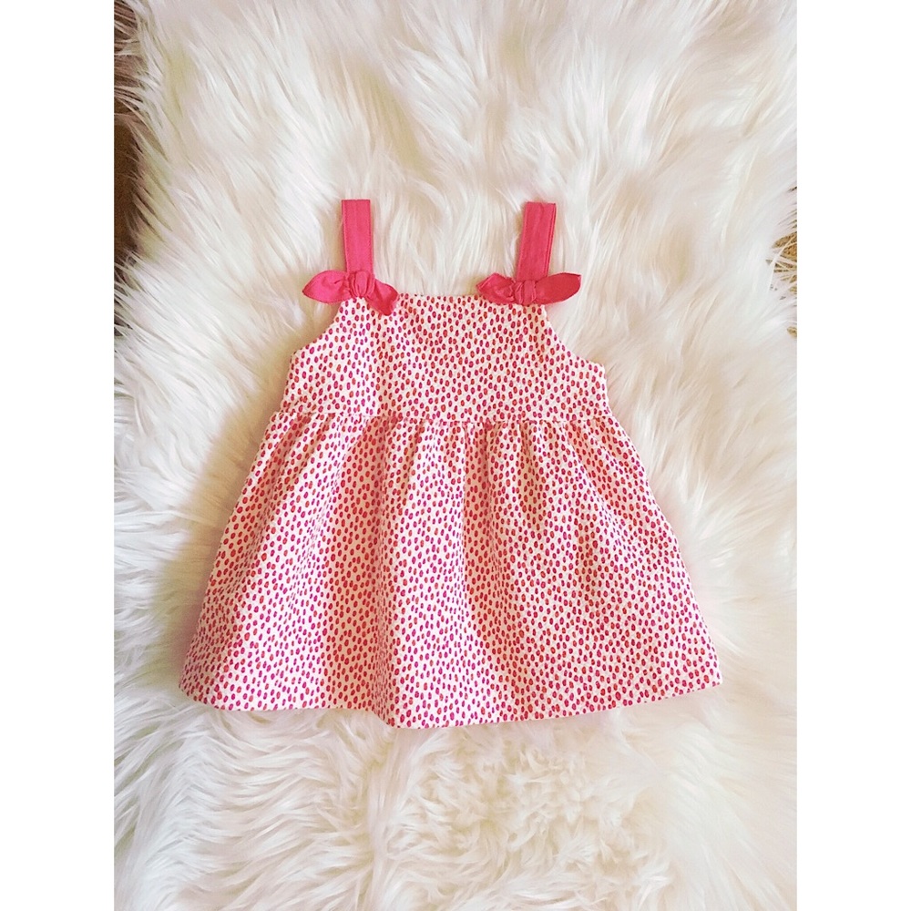 Zara Baby Pink Polka Dot Dress with Bows Size 6 - 9 Months